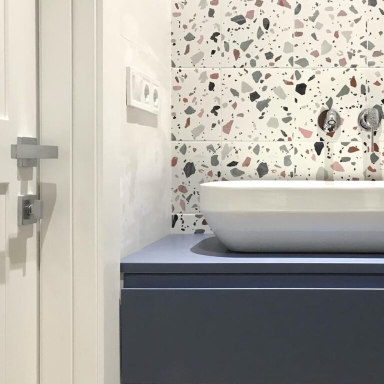 Тумба у ванну під умивальник на два ящика синього кольору